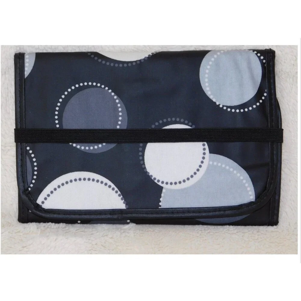Thirty-One Black Happy Dot Tri-Fold and Go Organizer Notepad Holder